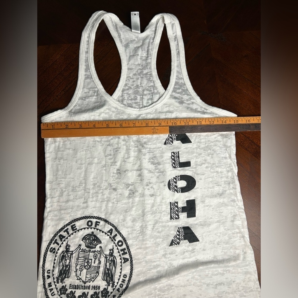 Next Level Apparel White Aloha Tank Top - Picture 3 of 6